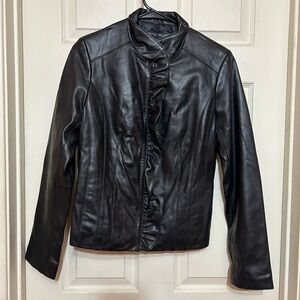 Jones New York black leather sexy jacket S